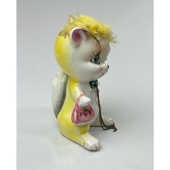 Vintage Kreiss & Co Squirrel Mama Figurine W/ Purse, Bow Tie & Green Jewel Eyes - Picture 2 of 6